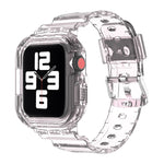 Transparentes TPU-Armband mit integriertem Einsatz, passend für Apple Watch Series 7 (45 mm und 41 mm).