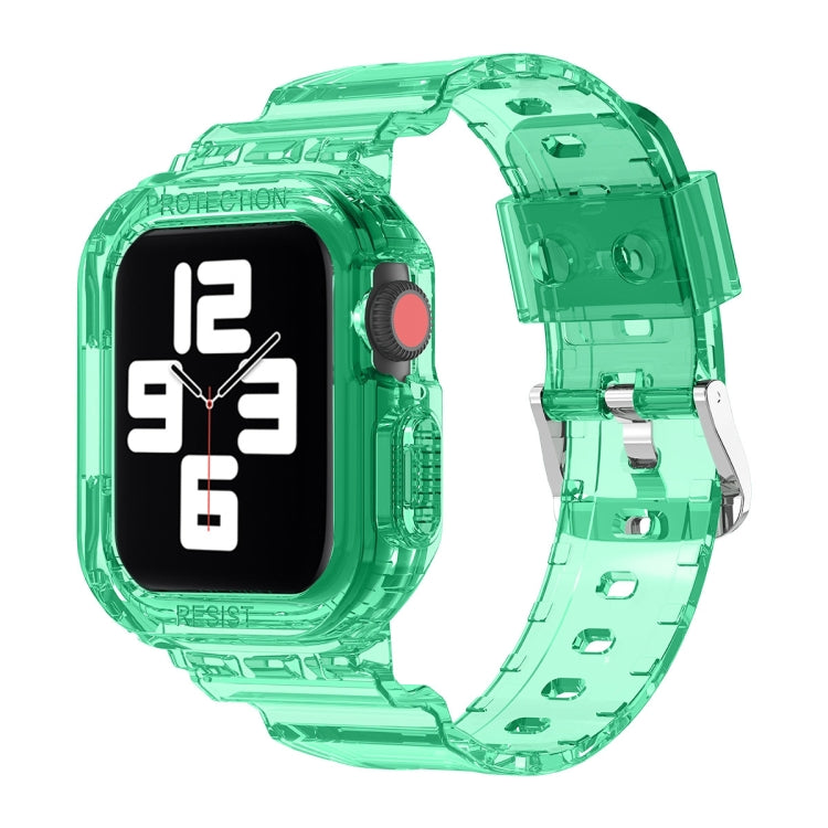 Transparentes TPU-Armband mit integriertem Einsatz, passend für Apple Watch Series 7 (45 mm und 41 mm).