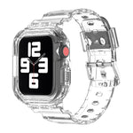 Transparentes TPU-Armband mit integriertem Einsatz, passend für Apple Watch Series 7 (45 mm und 41 mm).