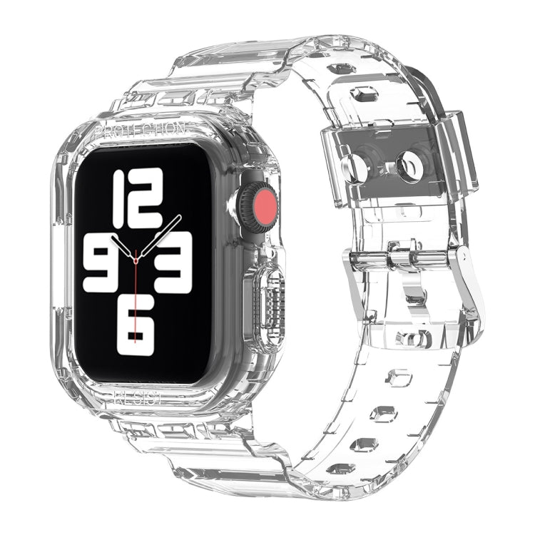 Transparentes TPU-Armband mit integriertem Einsatz, passend für Apple Watch Series 7 (45 mm und 41 mm).