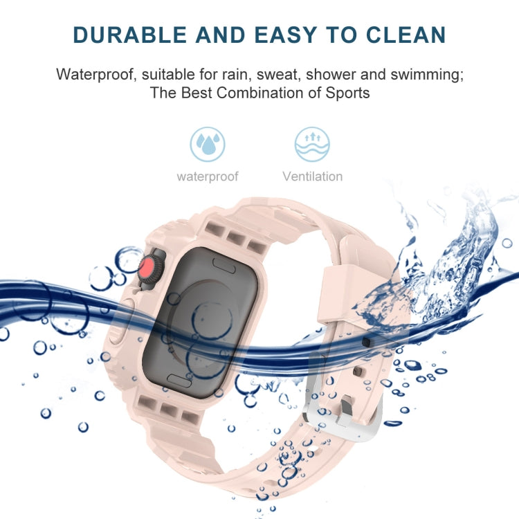 Transparentes TPU-Armband mit integriertem Einsatz, passend für Apple Watch Series 7 (45 mm und 41 mm).
