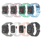 Transparentes TPU-Armband mit integriertem Einsatz, passend für Apple Watch Series 7 (45 mm und 41 mm).