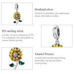Sonnenblumenanhänger aus 925er Sterlingsilber, DIY-Armband- und Halskettenzubehör, Sonnenblume