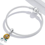 Sonnenblumenanhänger aus 925er Sterlingsilber, DIY-Armband- und Halskettenzubehör, Sonnenblume