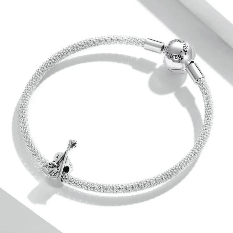 Retro-Geigenperlen aus 925er Sterlingsilber, DIY-Armband- und Halskettenzubehör, Retro-Geige
