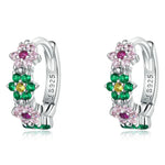 Zarte Ohrringe aus 925er Sterlingsilber mit Blumenmuster für Damen