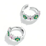 Zarte Ohrringe aus 925er Sterlingsilber mit Blumenmuster für Damen