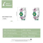 Zarte Ohrringe aus 925er Sterlingsilber mit Blumenmuster für Damen