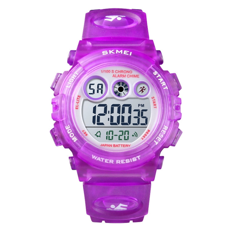 SKMEI 1451 LED Digital Stoppuhr Chronograph Leuchtend Kinder Sport Elektronische Uhr, 1451(Transparent Pink Blau), 1451(Transparent Lila), 1451(Transparent Himmelblau), 1451(Transparent Rosenrot), 1451(Weißes Gehäuse Blaues Zifferblatt)