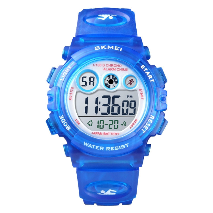 SKMEI 1451 LED Digital Stoppuhr Chronograph Leuchtend Kinder Sport Elektronische Uhr, 1451(Transparent Pink Blau), 1451(Transparent Lila), 1451(Transparent Himmelblau), 1451(Transparent Rosenrot), 1451(Weißes Gehäuse Blaues Zifferblatt)