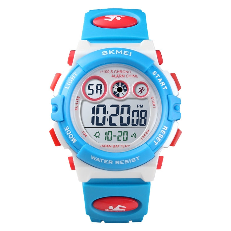 SKMEI 1451 LED Digital Stoppuhr Chronograph Leuchtend Kinder Sport Elektronische Uhr, 1451(Transparent Pink Blau), 1451(Transparent Lila), 1451(Transparent Himmelblau), 1451(Transparent Rosenrot), 1451(Weißes Gehäuse Blaues Zifferblatt)