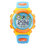 SKMEI 1451 LED Digital Stoppuhr Chronograph Leuchtend Kinder Sport Elektronische Uhr, 1451(Transparent Pink Blau), 1451(Transparent Lila), 1451(Transparent Himmelblau), 1451(Transparent Rosenrot), 1451(Weißes Gehäuse Blaues Zifferblatt)