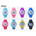 SKMEI 1451 LED Digital Stoppuhr Chronograph Leuchtend Kinder Sport Elektronische Uhr, 1451(Transparent Pink Blau), 1451(Transparent Lila), 1451(Transparent Himmelblau), 1451(Transparent Rosenrot), 1451(Weißes Gehäuse Blaues Zifferblatt)