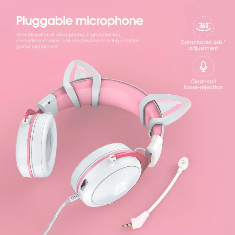 ONIKUMA X10 Auto-Ohr-LED-Leuchten, verstellbares Gaming-Headset mit Mikrofon
