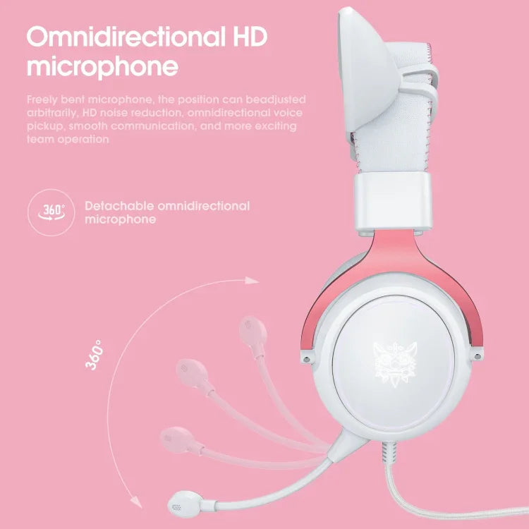 ONIKUMA X10 Auto-Ohr-LED-Leuchten, verstellbares Gaming-Headset mit Mikrofon