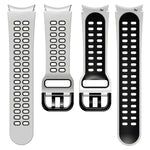 Zweireihiges, zweifarbiges Silikon-Ersatzarmband mit Lochung, passend für Samsung Galaxy Watch4 (40 mm / 44 mm)