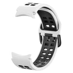 Zweireihiges, zweifarbiges Silikon-Ersatzarmband mit Lochung, passend für Samsung Galaxy Watch4 (40 mm / 44 mm)