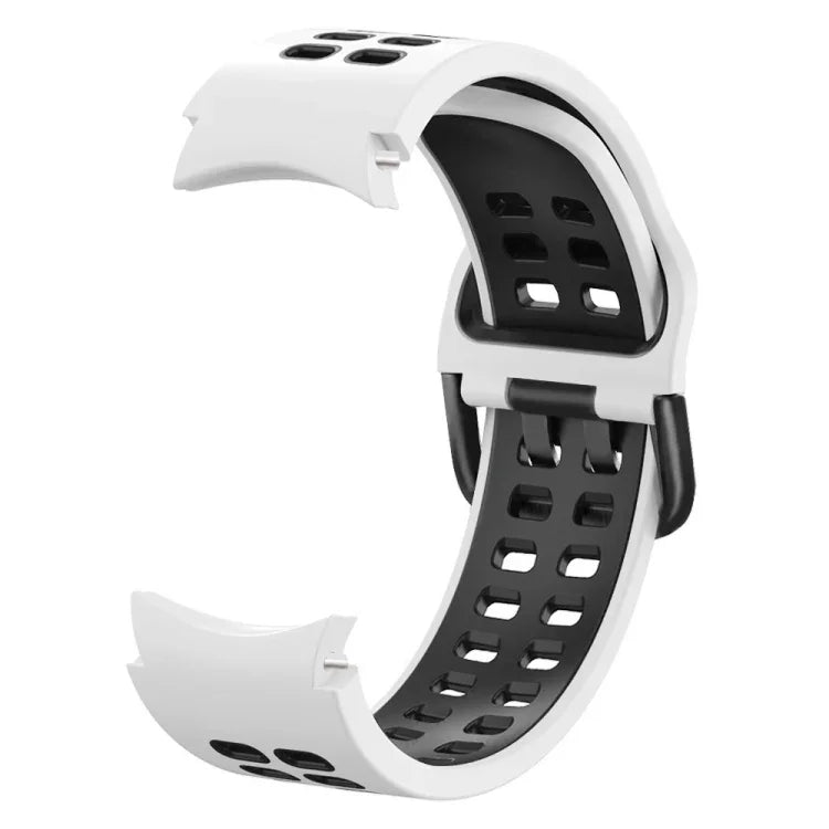 Zweireihiges, zweifarbiges Silikon-Ersatzarmband mit Lochung, passend für Samsung Galaxy Watch4 (40 mm / 44 mm)
