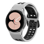 Zweireihiges, zweifarbiges Silikon-Ersatzarmband mit Lochung, passend für Samsung Galaxy Watch4 (40 mm / 44 mm)