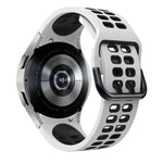Zweireihiges, zweifarbiges Silikon-Ersatzarmband mit Lochung, passend für Samsung Galaxy Watch4 (40 mm / 44 mm)