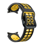 Zweireihiges, zweifarbiges Silikon-Ersatzarmband mit Lochung, passend für Samsung Galaxy Watch4 (40 mm / 44 mm)
