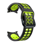 Zweireihiges, zweifarbiges Silikon-Ersatzarmband mit Lochung, passend für Samsung Galaxy Watch4 (40 mm / 44 mm)