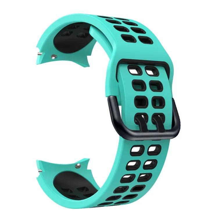 Zweireihiges, zweifarbiges Silikon-Ersatzarmband mit Lochung, passend für Samsung Galaxy Watch4 (40 mm / 44 mm)