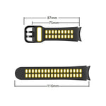 Zweireihiges, zweifarbiges Silikon-Ersatzarmband mit Lochung, passend für Samsung Galaxy Watch4 (40 mm / 44 mm)