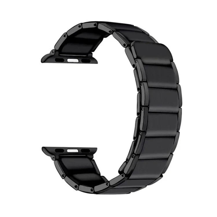 Ersatzarmband aus magnetischem Stahl mit Bambusgelenk für Apple Watch Series 7 (41 mm), 6, SE, 5, 4 (40 mm), 3, 2, 1 (38 mm), 7 (45 mm), 6, SE, 5, 4 (44 mm) und 3, 2, 1 (42 mm)