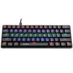 HXSJ V900 Mechanische kabelgebundene Tastatur mit 61 Tasten und coolem Lichteffekt, Schwarz, Weiß