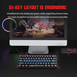 HXSJ V900 Mechanische kabelgebundene Tastatur mit 61 Tasten und coolem Lichteffekt, Schwarz, Weiß