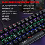 HXSJ V900 Mechanische kabelgebundene Tastatur mit 61 Tasten und coolem Lichteffekt, Schwarz, Weiß