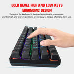 HXSJ V900 Mechanische kabelgebundene Tastatur mit 61 Tasten und coolem Lichteffekt, Schwarz, Weiß