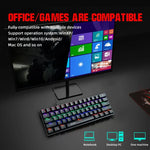 HXSJ V900 Mechanische kabelgebundene Tastatur mit 61 Tasten und coolem Lichteffekt, Schwarz, Weiß