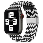 Nylon-Geflecht-Armband mit einer Dornschließe als Ersatz für Apple Watch Series 7 (45 mm), 6, SE, 5, 4 (44 mm) und 3, 2, 1 (42 mm)