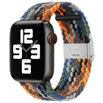 Nylon-Geflecht-Armband mit einer Dornschließe als Ersatz für Apple Watch Series 7 (45 mm), 6, SE, 5, 4 (44 mm) und 3, 2, 1 (42 mm)