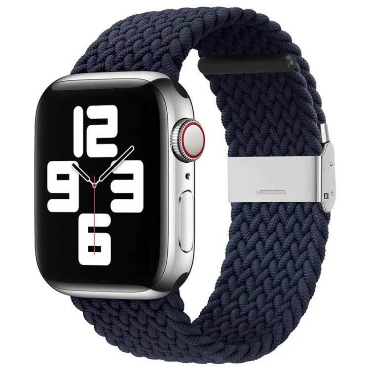 Nylon-Geflecht-Armband mit einer Dornschließe als Ersatz für Apple Watch Series 7 (45 mm), 6, SE, 5, 4 (44 mm) und 3, 2, 1 (42 mm)