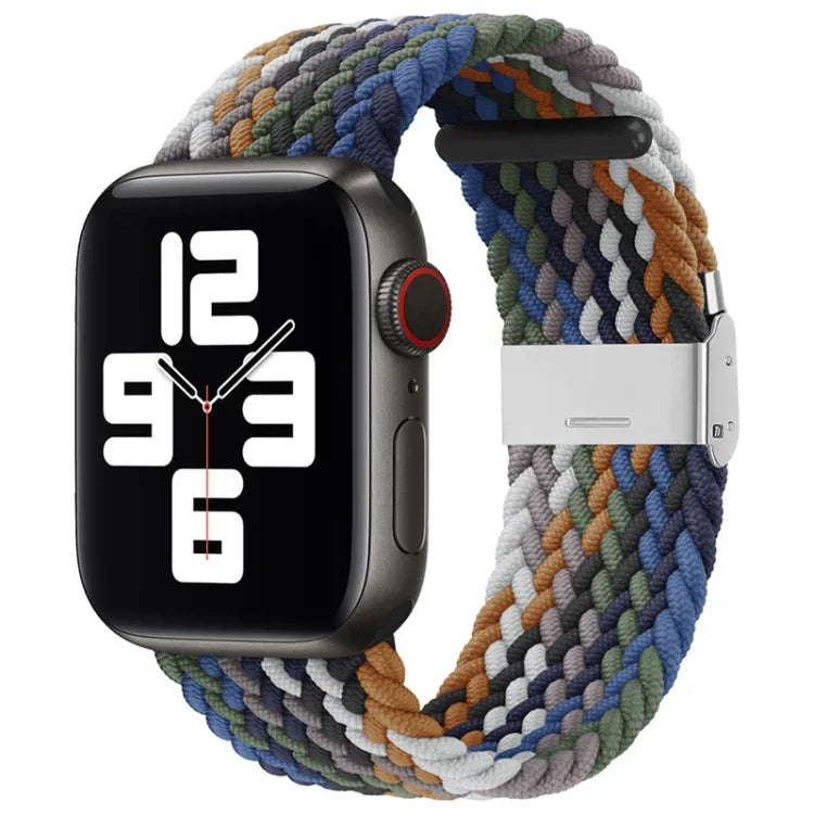 Nylon-Geflecht-Armband mit einer Dornschließe als Ersatz für Apple Watch Series 7 (45 mm), 6, SE, 5, 4 (44 mm) und 3, 2, 1 (42 mm)