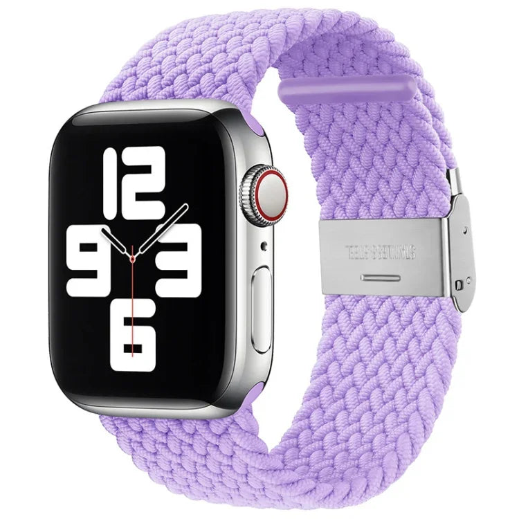 Nylon-Geflecht-Armband mit einer Dornschließe als Ersatz für Apple Watch Series 7 (45 mm), 6, SE, 5, 4 (44 mm) und 3, 2, 1 (42 mm)