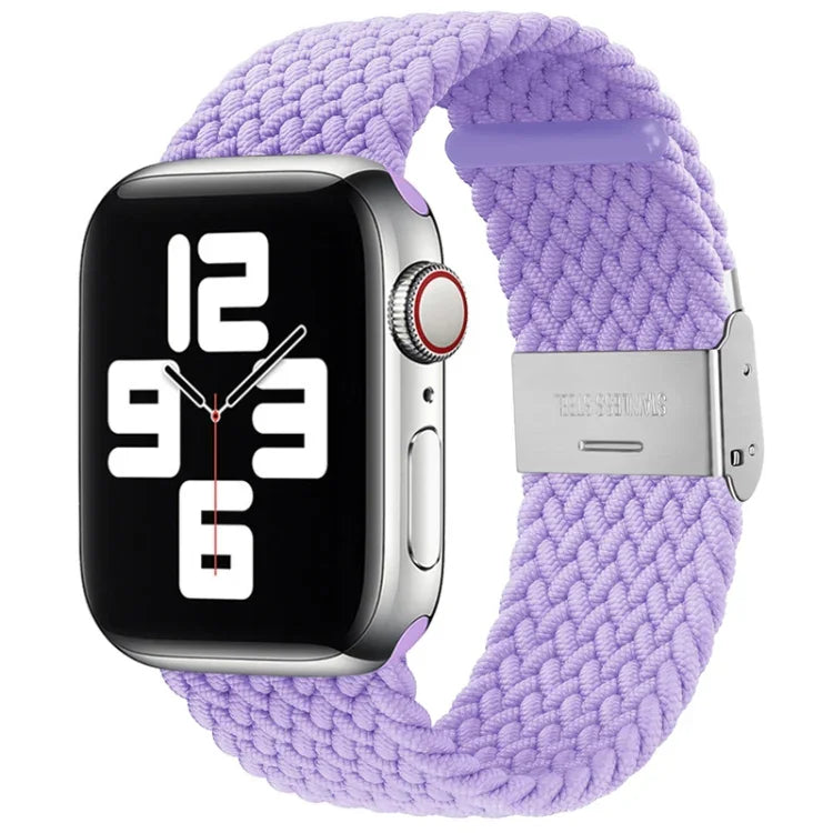 Nylon-Geflecht-Armband mit einer Dornschließe als Ersatz für Apple Watch Series 7 (45 mm), 6, SE, 5, 4 (44 mm) und 3, 2, 1 (42 mm)