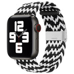 Nylon-Geflecht-Armband mit einer Dornschließe als Ersatz für Apple Watch Series 7 (45 mm), 6, SE, 5, 4 (44 mm) und 3, 2, 1 (42 mm)