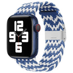 Nylon-Geflecht-Armband mit einer Dornschließe als Ersatz für Apple Watch Series 7 (45 mm), 6, SE, 5, 4 (44 mm) und 3, 2, 1 (42 mm)