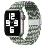 Nylon-Geflecht-Armband mit einer Dornschließe als Ersatz für Apple Watch Series 7 (45 mm), 6, SE, 5, 4 (44 mm) und 3, 2, 1 (42 mm)