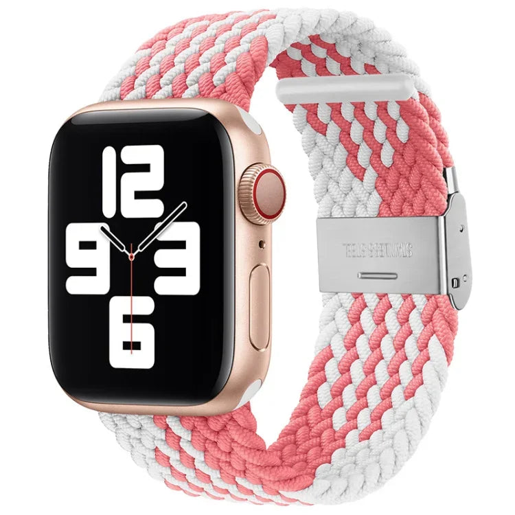 Nylon-Geflecht-Armband mit einer Dornschließe als Ersatz für Apple Watch Series 7 (45 mm), 6, SE, 5, 4 (44 mm) und 3, 2, 1 (42 mm)