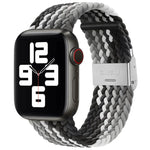 Nylon-Geflecht-Armband mit einer Dornschließe als Ersatz für Apple Watch Series 7 (45 mm), 6, SE, 5, 4 (44 mm) und 3, 2, 1 (42 mm)