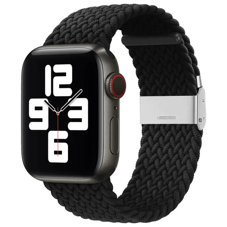 Nylon-Geflecht-Armband mit einer Dornschließe als Ersatz für Apple Watch Series 7 (45 mm), 6, SE, 5, 4 (44 mm) und 3, 2, 1 (42 mm)