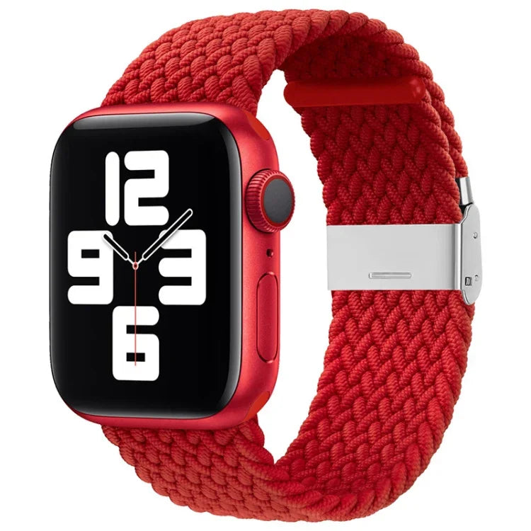 Nylon-Geflecht-Armband mit einer Dornschließe als Ersatz für Apple Watch Series 7 (45 mm), 6, SE, 5, 4 (44 mm) und 3, 2, 1 (42 mm)