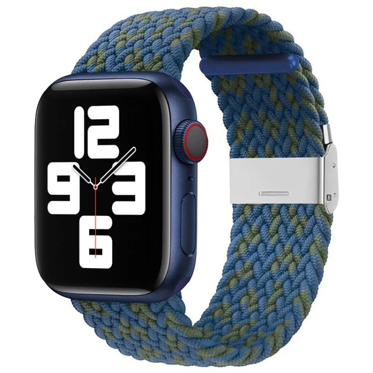 Nylon-Geflecht-Armband mit einer Dornschließe als Ersatz für Apple Watch Series 7 (45 mm), 6, SE, 5, 4 (44 mm) und 3, 2, 1 (42 mm)