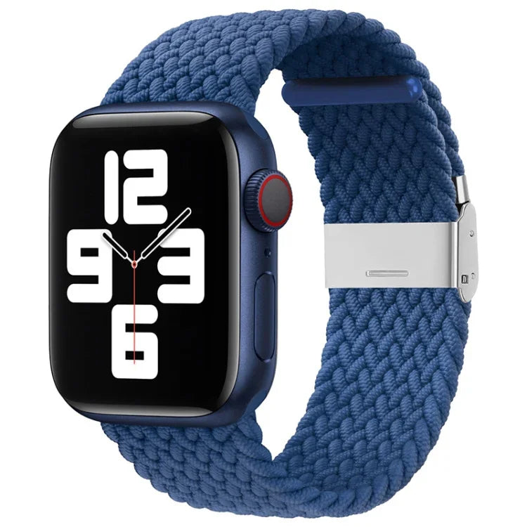 Nylon-Geflecht-Armband mit einer Dornschließe als Ersatz für Apple Watch Series 7 (45 mm), 6, SE, 5, 4 (44 mm) und 3, 2, 1 (42 mm)