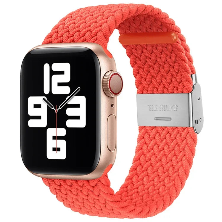 Nylon-Geflecht-Armband mit einer Dornschließe als Ersatz für Apple Watch Series 7 (45 mm), 6, SE, 5, 4 (44 mm) und 3, 2, 1 (42 mm)
